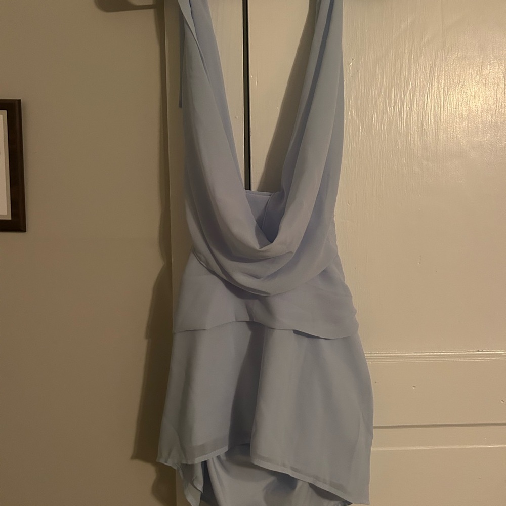 Peppermayo Light Blue Backless Dress